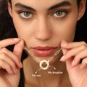 Collar Círculo Familiar Cadena de Eslabones con Nombre [Bañado en Oro de 18K]