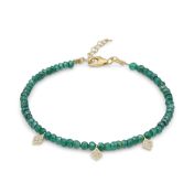 Serene Green Onyx Anklet With Crystals [18K Gold Vermeil]