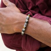 Men's Evil Eye Bracelet - Green Tiger Eye Bracelets with Names