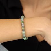 Kompass Damenarmband aus Türkis mit Gravur [Sterlingsilber]