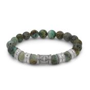 Kompass Damenarmband aus Türkis mit Gravur [Sterlingsilber]