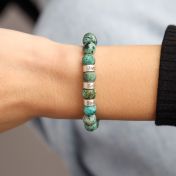 Bracelet Turquoise avec Prénoms pour Femme - Argent