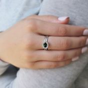 Springy Green Tourmaline Ring [18K White Gold]