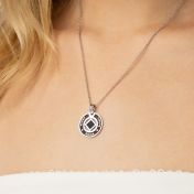 Halo Name Necklace With Nano Bible [Sterling Silver]