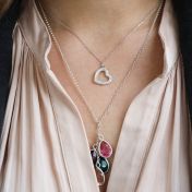 Collar Corazón Brillante [Plata de Ley]