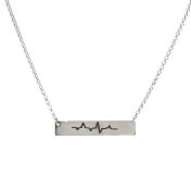 Talisa Heartbeat Bar Necklace [Sterling Silver]