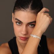 Verzaubertes Milanaise Armband mit Gravur - Herz Charm [Sterlingsilber]