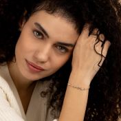 Pulsera de Piedra de Nacimiento Estrellas Encantadas con Colgante de Corazón [Bañado en Oro de 18K]