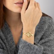Ties of Heart Map Bracelet with Milanese Chain [18K Gold Vermeil]
