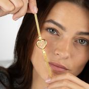 Herzensbindungen Armband mit Milanaise Kette und Landkarte [750er vergoldet] 