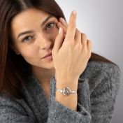 Herzensbindungen Armband mit Milanaise Kette und Landkarte [Sterlingsilber] 