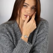 Herzensbindungen Armband mit Milanaise Kette und Landkarte [Sterlingsilber] 