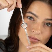 Herzensbindungen Armband mit Milanaise Kette und Landkarte [Sterlingsilber] 