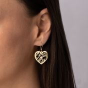 Herzensbindungen Karten Ohrringe [750er Gold Vermeil]