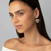 Herzensbindungen Karten Ohrringe [750er Gold Vermeil]