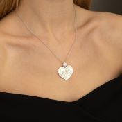 Ties of Heart Engraved Map Necklace With 1 Ct Diamond