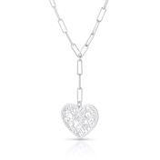 Banden van het Hart Kaart Schakel Ketting [Sterling Zilver]