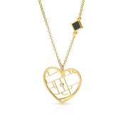 Herzensbindungen Karten Kette mit Nano Bibel [750er Gold Vermeil]