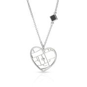 Herzensbindungen Karten Kette mit Nano Bibel [Sterlingsilber]