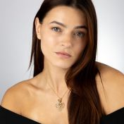 Collier Carte Liens du Cœur orné d’un Nœud avec Diamant - Plaqué Or 18ct