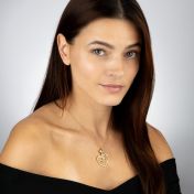 Collier Carte Liens du Cœur orné d’un Nœud avec Diamant - Plaqué Or 18ct