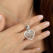 Erster Kuss Kette mit Kartenanhänger und Diamantenschleife