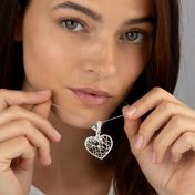 Erster Kuss Kette mit Kartenanhänger und Diamantenschleife