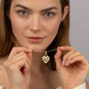 Ties of Heart Map Necklace with Photo Pendant [18K Gold Plated]