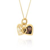 Ties of Heart Map Necklace with Photo Pendant [18K Gold Plated]