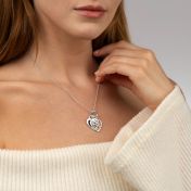 Ties of Heart Map Necklace with Photo Pendant [Sterling Silver]