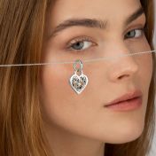 Ties of Heart Map Necklace with Photo Pendant [Sterling Silver]