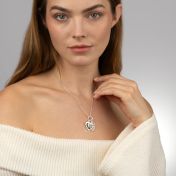 Ties of Heart Map Necklace with Photo Pendant [Sterling Silver]