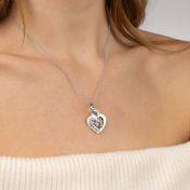 Ties of Heart Map Necklace with Photo Pendant [Sterling Silver]