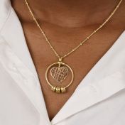 Collier Liens du Cœur Carte avec Prénoms [Vermeil 18ct]