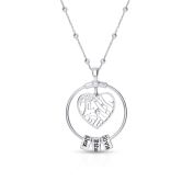 Ties of Heart Map Necklace with Names [Sterling Silver]