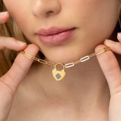 Ties of the Heart Paperclip Name Necklace with Nano Bible [18K Gold Vermeil]