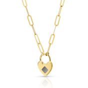 Ties of the Heart Paperclip Name Necklace with Nano Bible [18K Gold Plated]