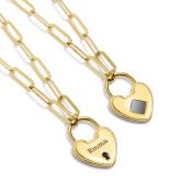 Ties of the Heart Paperclip Name Necklace with Nano Bible [18K Gold Vermeil]