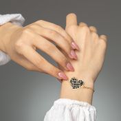 Herz Silhouette Karten Armband [750er vergoldet]