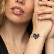 Herz Silhouette Karten Armband [Sterlingsilber]