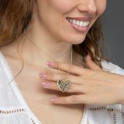 Herzensbindungen Silhouette Kette mit Kartenanhänger [750er vergoldet]