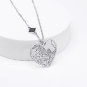 Herzensbindungen Gravierte Kartenkette mit Nano Bibel [Sterlingsilber]