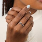 Talisa Hartslag Geboortesteen Ring [Sterling Zilver]