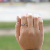 Talisa Hartslag Geboortesteen Ring [Sterling Zilver]