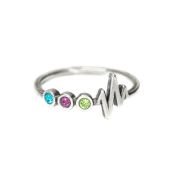 Talisa Hartslag Geboortesteen Ring [Sterling Zilver]