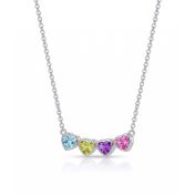 Talisa Hearts Signature Birthstone Necklace [Silver]