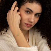 Pulsera de Piedra de Nacimiento de Corazones Infinitos [Bañada en Oro de 18K]