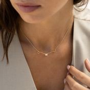 Helena Initials Necklace with 0.3 ct Diamond [14 Karat Gold]