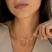 Helena Initials Necklace with 0.3 ct Diamond [Sterling Silver]