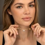 Helena Initials Necklace with 1 ct Diamond [18K Gold Vermeil]